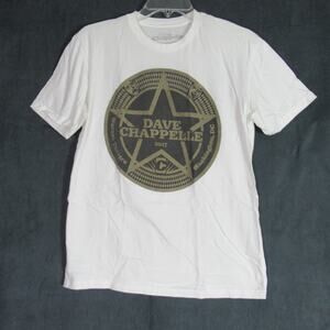 Dave Chappelle T-Shirt Mens M White Short Sleeve Comedy Tour Warner Theater 2017